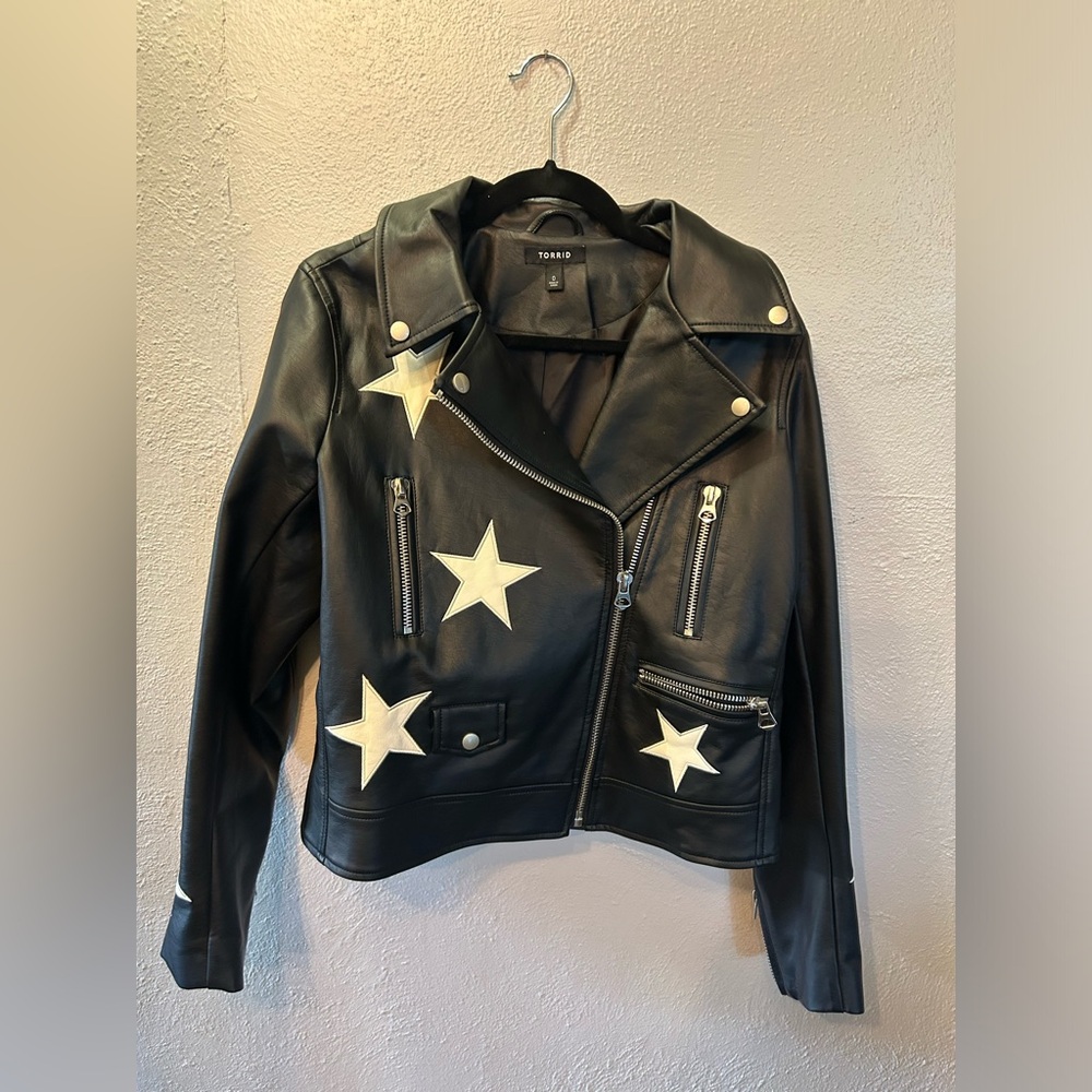 Torrid Star Leather Jacket. Torrid Size 0